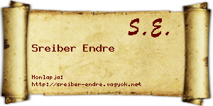 Sreiber Endre névjegykártya